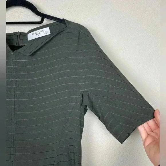 MM LAFLEUR Women's 2 Small NWT Green Striped Shift Dress Office Professional - Picture 3 of 13